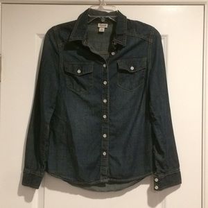 Denim button up long sleeve shirt